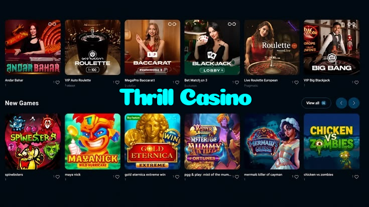 Thrill Casino casino presented on mobile device in Pakistan with slots and live games